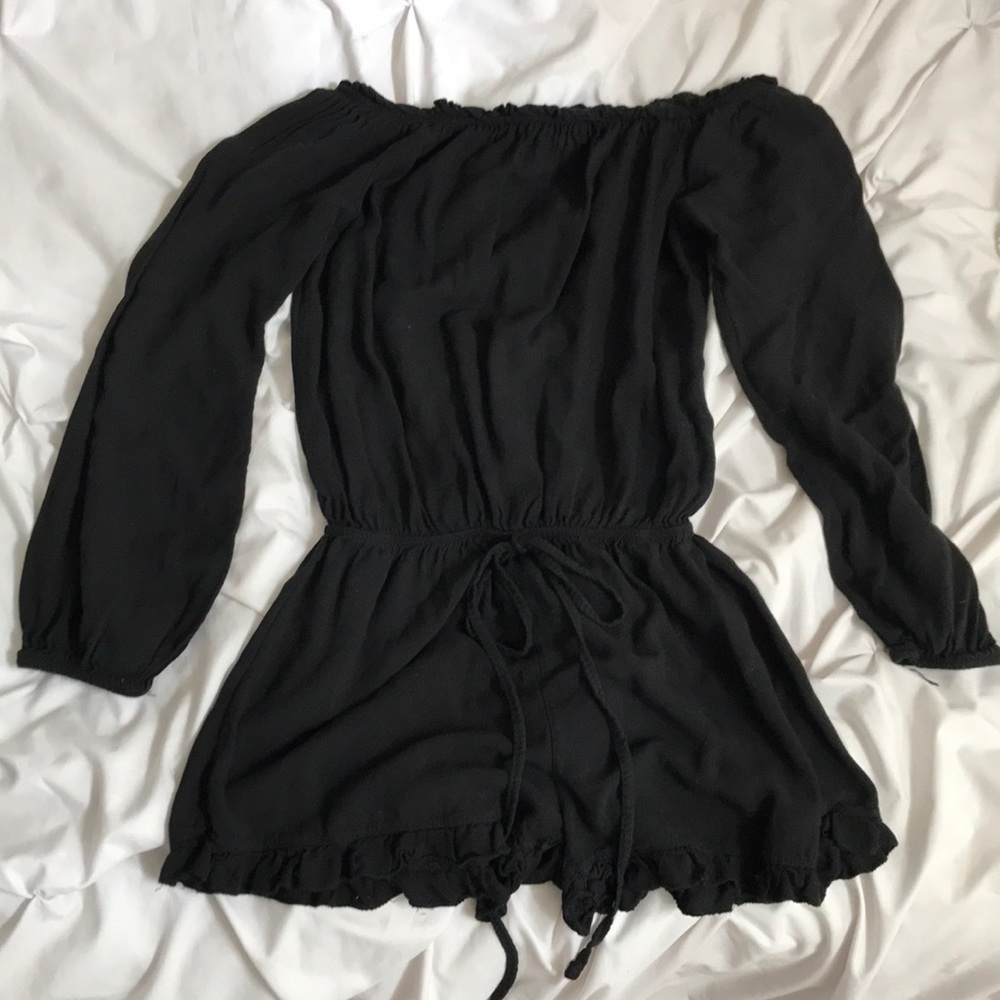 black off the shoulder romper